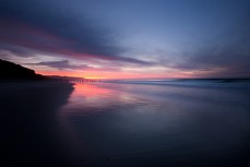 Dawn over the St Clair Poles at St Clair Beach, Dunedin, New Zealand. 