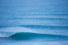 An empty wave peels through at Aramoana, Dunedin, New Zealand. 