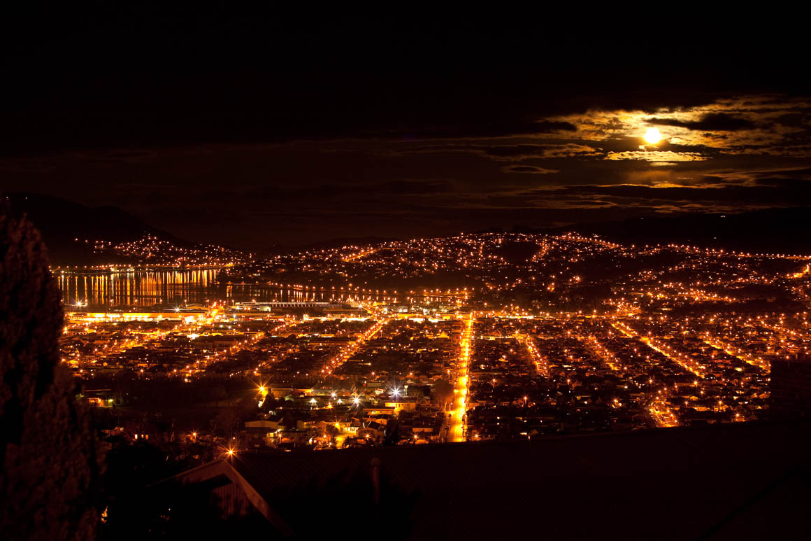 City lights of Ōtepoti