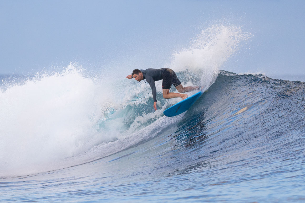 Raglan's Paul Furniss giving it a good nudge