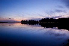 Sunset over the Kaikorai Lagoon near Waldronville, Dunedin, New Zealand. 