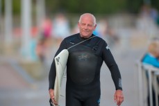 Local surfer Peter Rae is all smiles after a session at 6-foot-plus St Clair Point, Dunedin, New Zealand. 