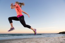 Sprinter Larissa Dyke relaxes on a beach near Brighton, Dunedin, New Zealand. 