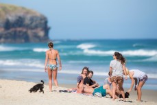 Summer at St Kilda Beach, Dunedin, New Zealand. 