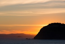 Summer sunset at St Clair Beach, Dunedin, New Zealand. 