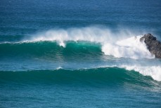 A set of waves rolls through a set-up near St Clair Beach, Dunedin, New Zealand. 