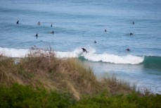 Luke Murphy hits a closeout section on a playful day at St Kilda Beach, Dunedin, New Zealand. 