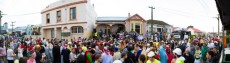 Students party to Summer Thieves at the 2014 Hyde Street party held each year in Dunedin, New Zealand. 