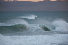 A heavy wave at Blackhead Beach, Dunedin, New Zealand. 