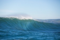 Warped wall at a remote reef break near Dunedin, New Zealand. 