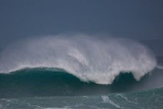 A wild, wind-blown peak at Blackhead Beach, Dunedin, New Zealand. 