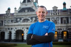 Trail runner Glenn Sutton prepares to head to the 2014 Badwater race to be held at Lone Pine, California, at the Dunedin Railway Station, Dunedin, New Zealand. 