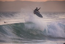 Lyndon Hutton makes the most of clean surf at Blackhead Beach, Dunedin, New Zealand. 