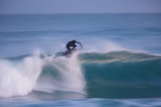 Lyndon Hutton makes the most of clean surf at Blackhead Beach, Dunedin, New Zealand. 