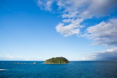 Storm approaching the beaches and rocky outcrops of Mount Maunganui, New Zealand. 