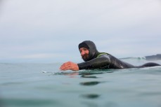 Maz Quinn reckons his beard and moustache keep him extra warm on a wintry day at Blackhead Beach, Dunedin, New Zealand. 