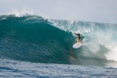 Ben Lacy in the tube at Salani Rights, Salani, Samoa. 