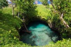 To Sua Ocean Trench swimming hole and cave near the village of Lotofagu on the southern coast of Upolu, Samoa. 