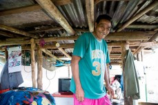 Pa'a in his home on the way to Boulders near Salani, Samoa. 
