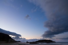 Stormy weather over the beaches of Mount Maunganui, New Zealand. 
