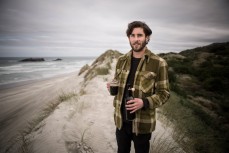 Bart Acres, of Velvet Worm Brewery, with an experimental stout at Smaills Beach ahead of the Dunedin Craft Beer and Food Festival held at Forsyth Barr Stadium, Dunedin, New Zealand. 
