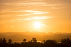Sunset over Gisborne, Eastland, New Zealand. 