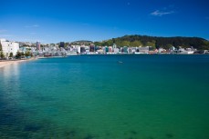 Clear water around Oriental Bay, Wellington, New Zealand. 
