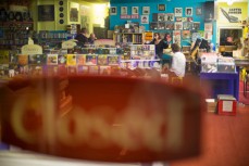 Band practise in a record shop on Cuba Street, Wellington, New Zealand. 