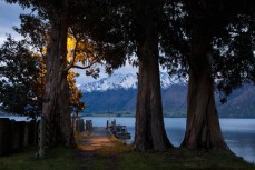 The jetty at Cecil Peak Station, Lake Wakatipu, New Zealand. 