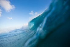 Warping walls of a remote reef break near Salani Village, Samoa. 