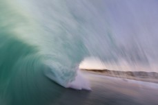 Speed blur inside a breaking wave at St Kilda Beach, Dunedin, New Zealand. 