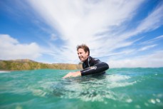 Lyndon Fairbairn, back in Dunedin on holiday for a week and enjoying fun waves at Blackhead Beach, Dunedin, New Zealand. 