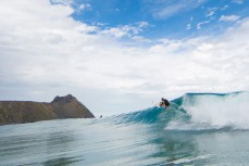 Jack Mcleod makes the most of fun, glassy conditions at Blackhead Beach, Dunedin, New Zealand. 