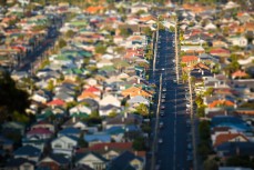 Densely packed housing of South Dunedin, New Zealand. 