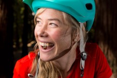 Mountain bike racer Gabby Molloy in the Whakarewarewa Forest, Rotorua, New Zealand. 