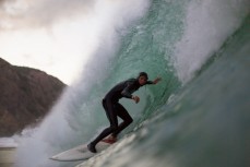 Tidy barrel for this guy during cyclone Pam at Aramoana Beach, Dunedin, New Zealand. 