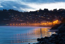 The lights of St Clair Esplanade, Dunedin, New Zealand. 