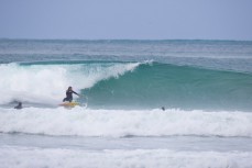 Paul Hersey projects himself into a wall at Aramoana Beach, Dunedin, New Zealand. 