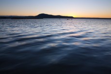 Autumn dusk at Lake Rotorua, Rotorua, New Zealand. 