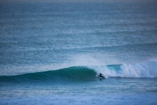 Elliot Brown winds up in fun waves at Blackhead Beach, Dunedin, New Zealand. 