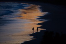 Dusk at Blackhead Beach, Dunedin, New Zealand. 