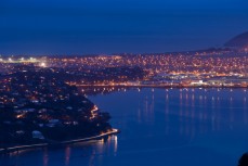 City lights at dusk, Dunedin, New Zealand. 