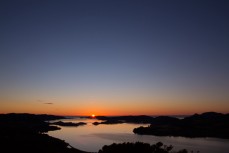 Sunrise over Otago Harbour, Dunedin, New Zealand. 