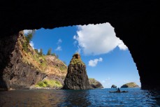 Pillars on the northeast coast of Norfolk Island, South Pacific Ocean.