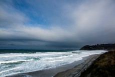 A southerly front approaches St Clair Beach, Dunedin, New Zealand. 