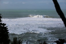 Huge waves at Papatowai in the Catlins, New Zealand. 