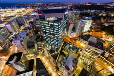 Crazy lines of buildings in downtown Auckland CBD, New Zealand. 