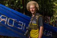 Victor Lucas hard at work in the jungle during the 2014 Cairns UCI MTB World Cup event held in Tropical North Queensland, Queensland, Australia. 