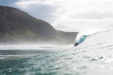 A surfer picks off the peak during a building swell at Aramoana, Dunedin, New Zealand. 