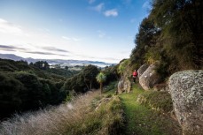 Sandra Clair takes in the view from her garden beneath Harbour Cone where she produces Artemis herbal health and vitality products on the Otago Peninsula, Dunedin, New Zealand. 